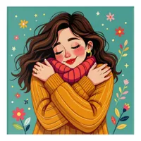 Love Yourself | Girl Hugging Herself Acrylic Print