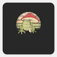 Cute Cottagecore Aesthetic Frog Mushroom Goblincor Square Sticker