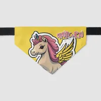 Cute Unicorn on Yellow Background Pet Bandana Collar