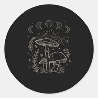 Goblincore Aesthetic Academia Cottagecore Mushroom Classic Round Sticker