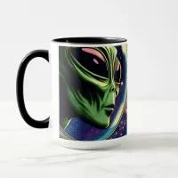 Woman Astronaut Meets Extraterrestrial Alien  Mug