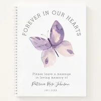 Butterfly Forever in Our Hearts Funeral Guest Book