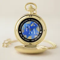 Elegant 9th Lapis Lazuli Wedding Anniversary Pocket Watch