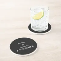 Personalized Bride and Groom with Date Coaster