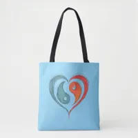 Yin Yang Heart Tote Bag - Personalized