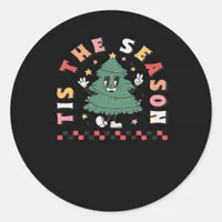 Tis Season Retro Halloween Spooky Season Fall Classic Round Sticker