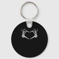 Skeleton Hand Heart Halloween Design Aesthetic Keychain