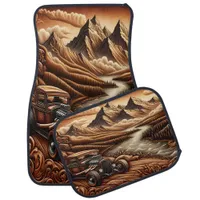 Majestic Leather Textured Hot Rod Car Floor Mat