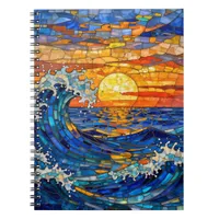 Oceanic Coastal Ocean Waves Sunset   Notebook