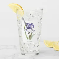 Purple Iris Flower Botanical Art Glass