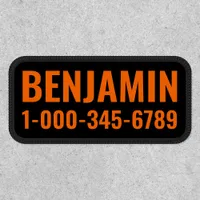 Bright Orange Dog Name Patch