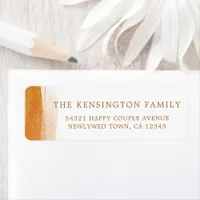 Modern Terracotta Gold Foil Boho Return Address Label