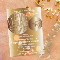 Glam Gold Bronze New Year’s Eve Celebration Party Invitation