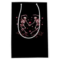 Skeletons Holding Hands Heart Valentines Day Desig Medium Gift Bag