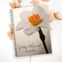 White Spring Daffodil Wedding Notebook