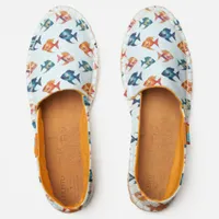 Orange and Blue Swimming Fish Patterned Cute Espadrilles