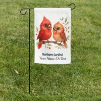 Charming Northern Cardinal  Garden Flag