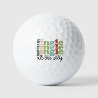 Jingle all the way Retro Groovy Christmas Holidays Golf Balls