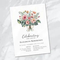 Floral Boho Funeral  Invitation