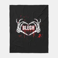 Bloody Breakdown, Skeleton Heart Hands Emo, Metalc Fleece Blanket
