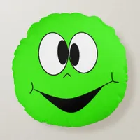 Lime Green Silly Googly Eyes Face Pillow