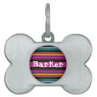 Thin Colorful Stripes - 2 Pet ID Tag