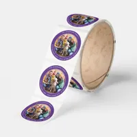 Custom Photo Circle Return Address Classic Round Sticker