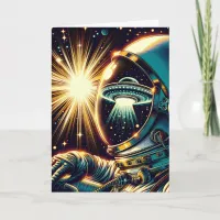 Astronaut and UFO Pun | Birthday  Card