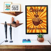 Coffee Liquid Sunshine Retro Poster-Vintage Coffee Poster