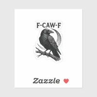Funny F-Caw-F Crow Retro Graphic Sticker