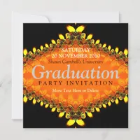 Fractal Flame Graduation Invitation