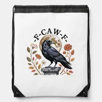 F-Caw-F Raven Moon Gothic Halloween Crow Bird Love Drawstring Bag