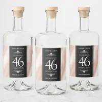 Elegant 46th Pearl Wedding Anniversary Celebration Liquor Bottle Label