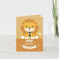 "Dad, You Are Roarsome!" Cute Lion Father's Day Holiday Card