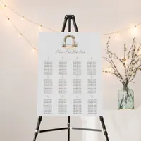 Watercolor Beach Arch Wedding Seating Chart Foam Board
