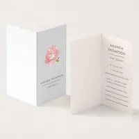 Chic Watercolor Blush Pink Rose Business Card