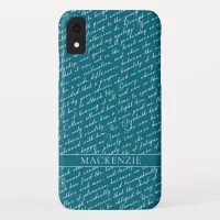 Jane Austen Pride Prejudice Netherfield Ball Teal iPhone XR Case