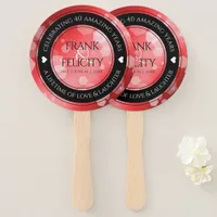 Elegant 40th 80th Ruby Wedding Anniversary Hand Fan