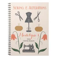 Vintage Sewing Machine Seamstress Tailor Notebook