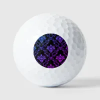 Blue & Pink Pattern on Black | Golf Balls