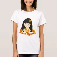 Luau Queen Cute Cartoon BBQ Girl T-Shirt