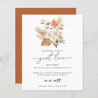 Budget Terracotta Pampas Wedding Reception Card