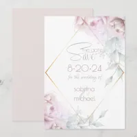 Save the Date | Rose Blush Cream  Watercolor Peony