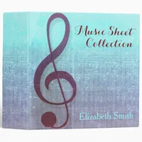 Aqua Berry Clef Music Sheet Collection Binder