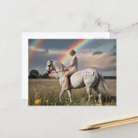 Granny and Her Unicorn Believe in a Meadow  Postcard
