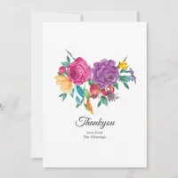 Watercolor Floral Fiesta Wedding Thank You Card