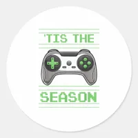 Tis The Season Video Games Christmas Xmas Gamer Classic Round Sticker