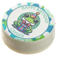 Cute Frog Themed Boy's Birthday Party Chocolate Covered Oreo