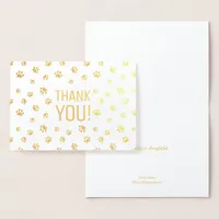 Thank You | Animal Paw Prints Gold Foil Card