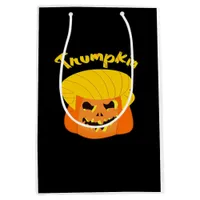 Trumpkin Pumpkin Halloween Design – Retro Slogan  Medium Gift Bag